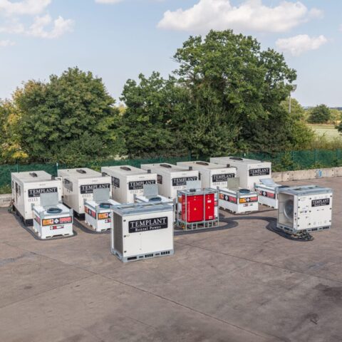 Six 500kVA Bruno generators set up on site and available for hire