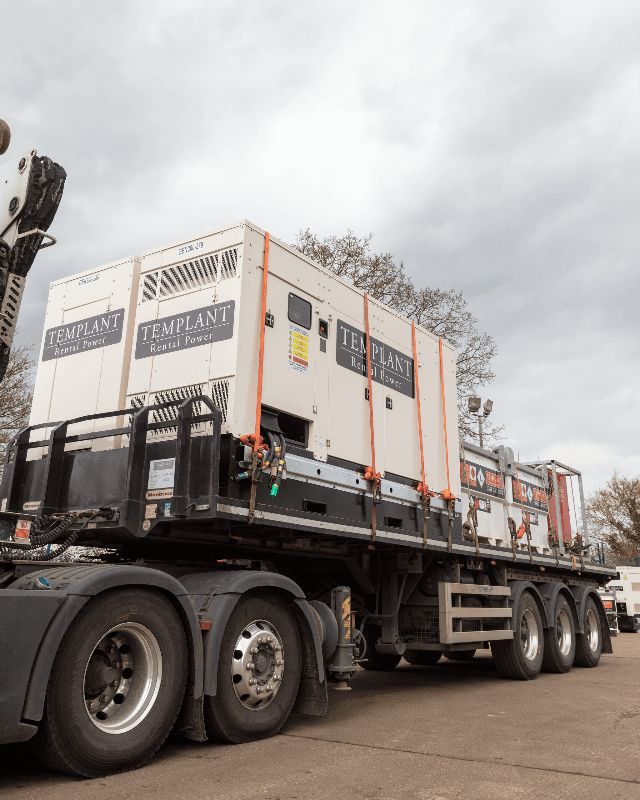 Generators loaded on a lorry ready for transport
